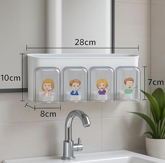 Bathroom Brush Stand | Toothbrush Holders for Bathroom Wall for Kids and Families