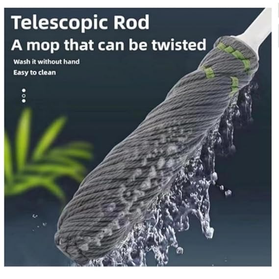Microfiber Twist Mop for Floor Cleaning, Squeeze Twist Mop Stick