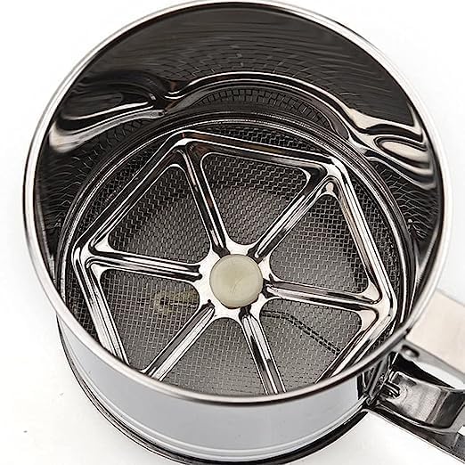 Flour Sifter/Atta chhani Hand Press Design Stainless Steel Flour Sifter