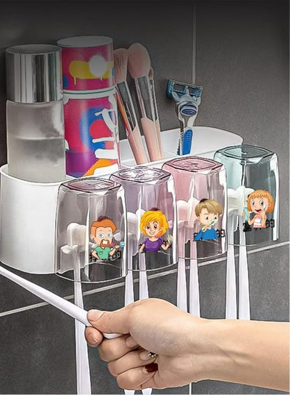Bathroom Brush Stand | Toothbrush Holders for Bathroom Wall for Kids and Families